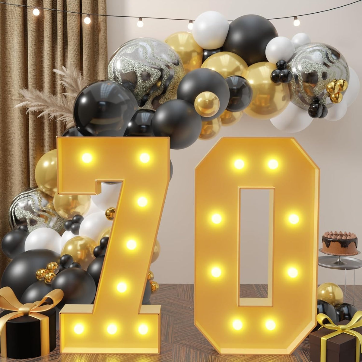 imprsv 3FT Marquee Light Up Numbers, Marquee Numbers 70th Birthday Decorations for Women Men, Large