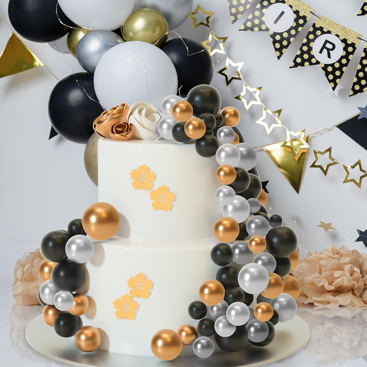 ASTARON 32 Pcs Ball Cake Topper Decorations Mini Balloons Cake Topper Sticks Foam Balls Cake Picks