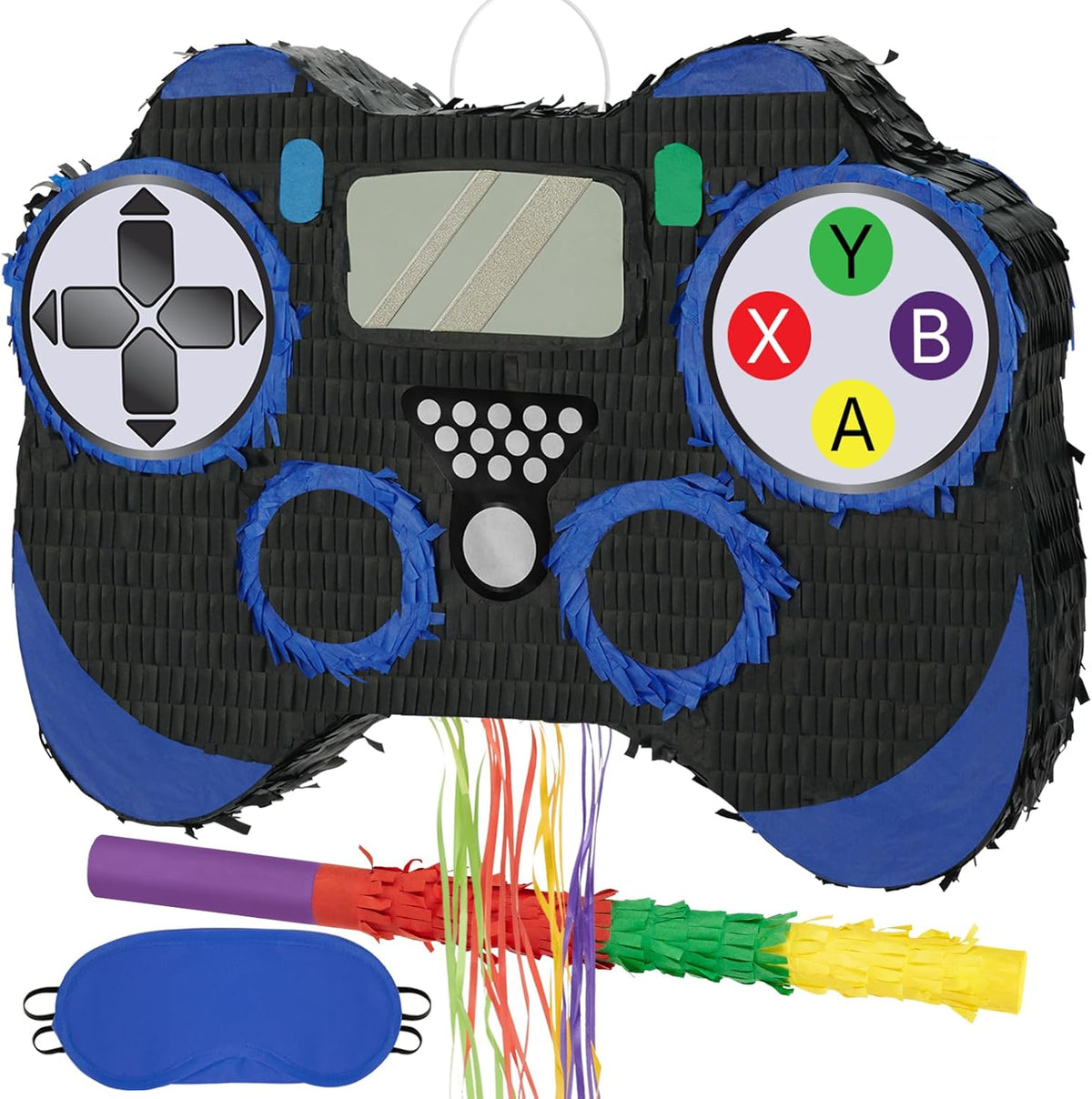 WERNNSAI Video Game Piñata - Game Controller Piñata Bundle with Blindfold and Bat for Boys Kids