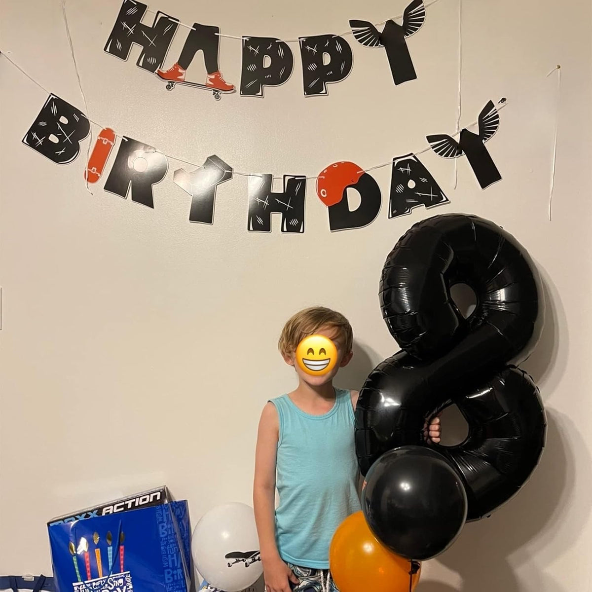 40 Inch Balloon Number 7 Black, Large Foil Number Balloons Set 0-9, Digital 7 Helium Balloons for