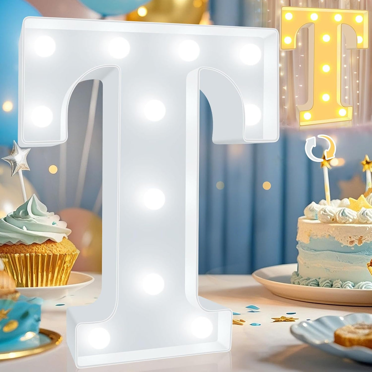 Pooqla LED Marquee Letter Lights, Warm White and Cool White Decorative Lighted Letters, Light Up