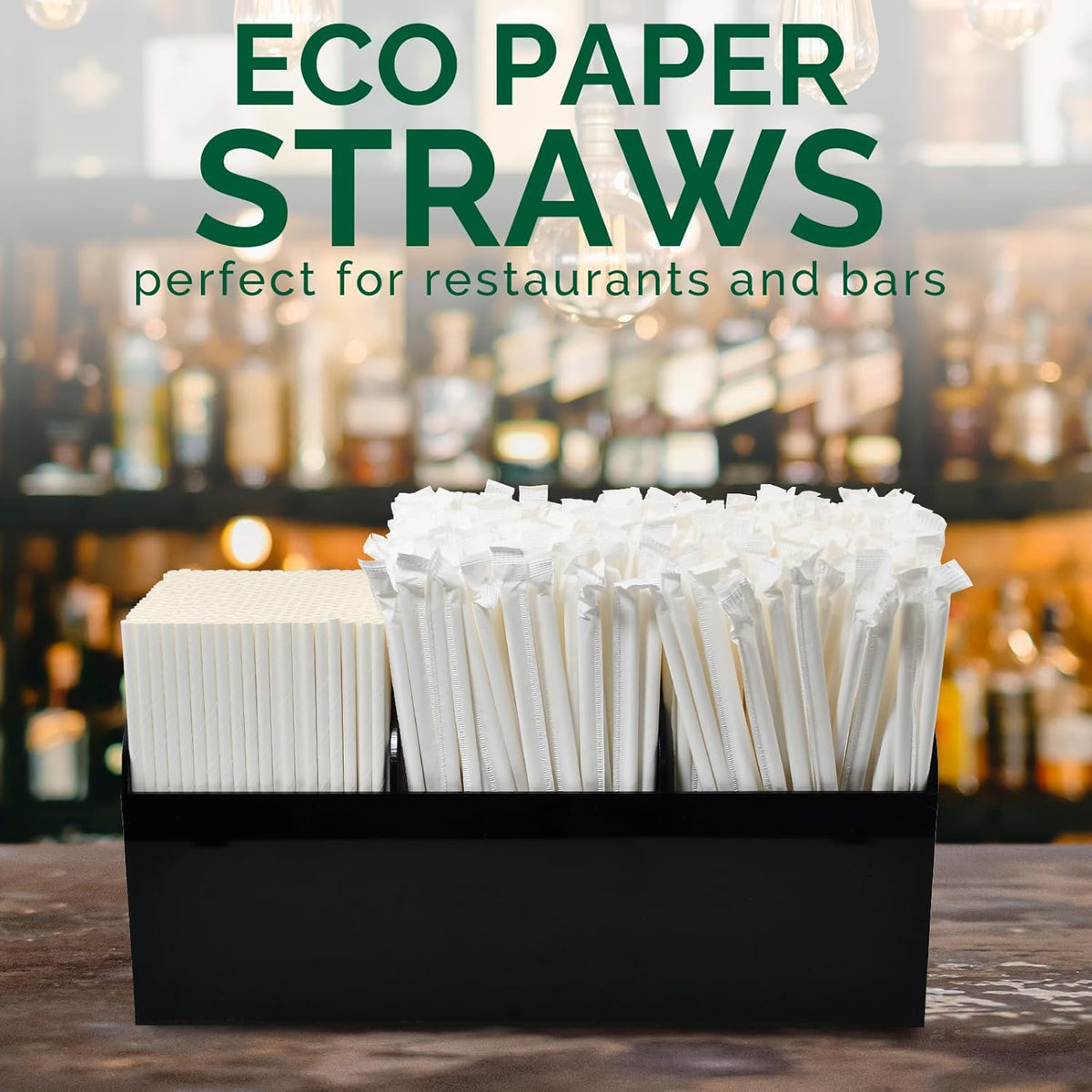 7.75 Inch Disposable Paper Drinking Straws Bulk Individually Wrapped, 0.24" Dia. (Plain White, 400