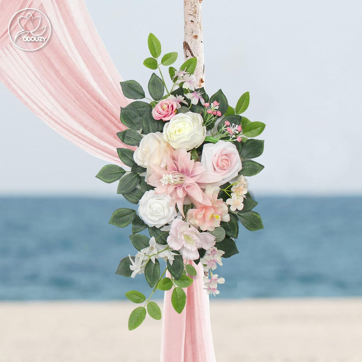 Wedding Arch Flowers Kit,Artificial Flower Arch Decor (Set of 3),2pcs Artificial Flower Arrangement