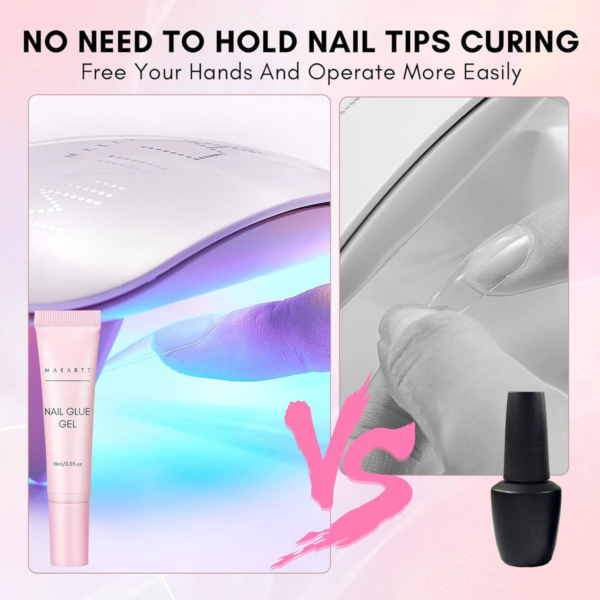 Makartt Gel Nail Glue: Solid Nail Glue for Press On Nails, 15ML 3D Gel UV Lamp Needed