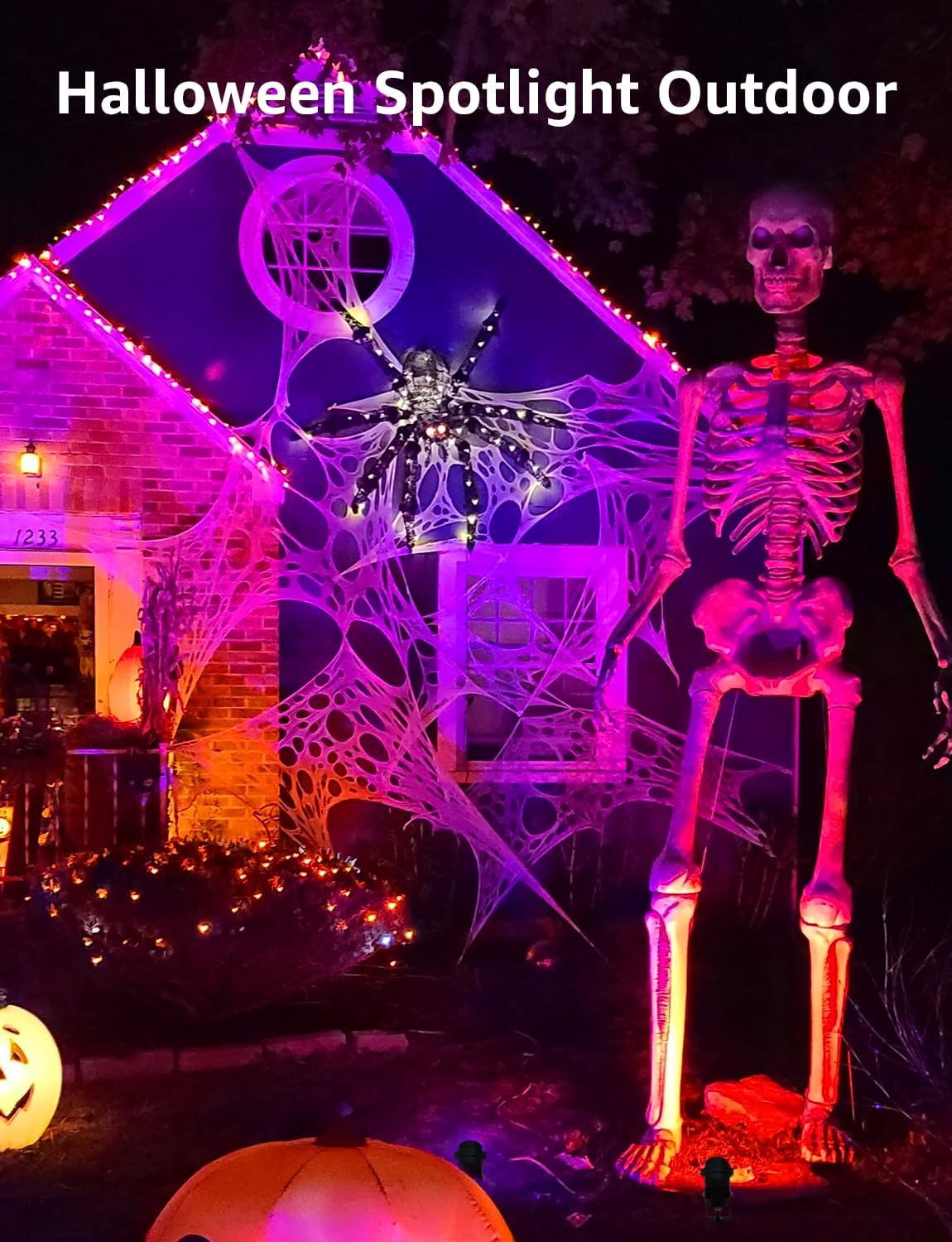SUNVIE 24 Pack Halloween RGBW Low Voltage Landscape Lights 12W LED Color Changing Landscape