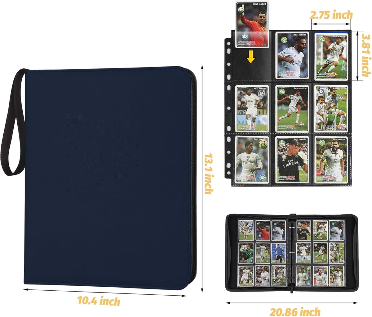 Trading Card Binder, Card Collection Binder Album Folder with 720 Side Loading Pockets, 9 Pocket