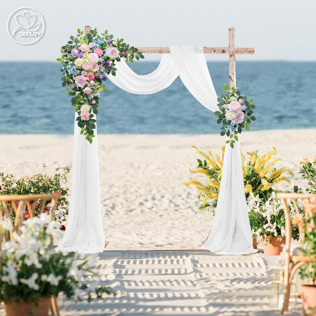 Wedding Arch Flowers Kit,Artificial Flower Arch Decor (Set of 3),2pcs Artificial Flower Arrangement