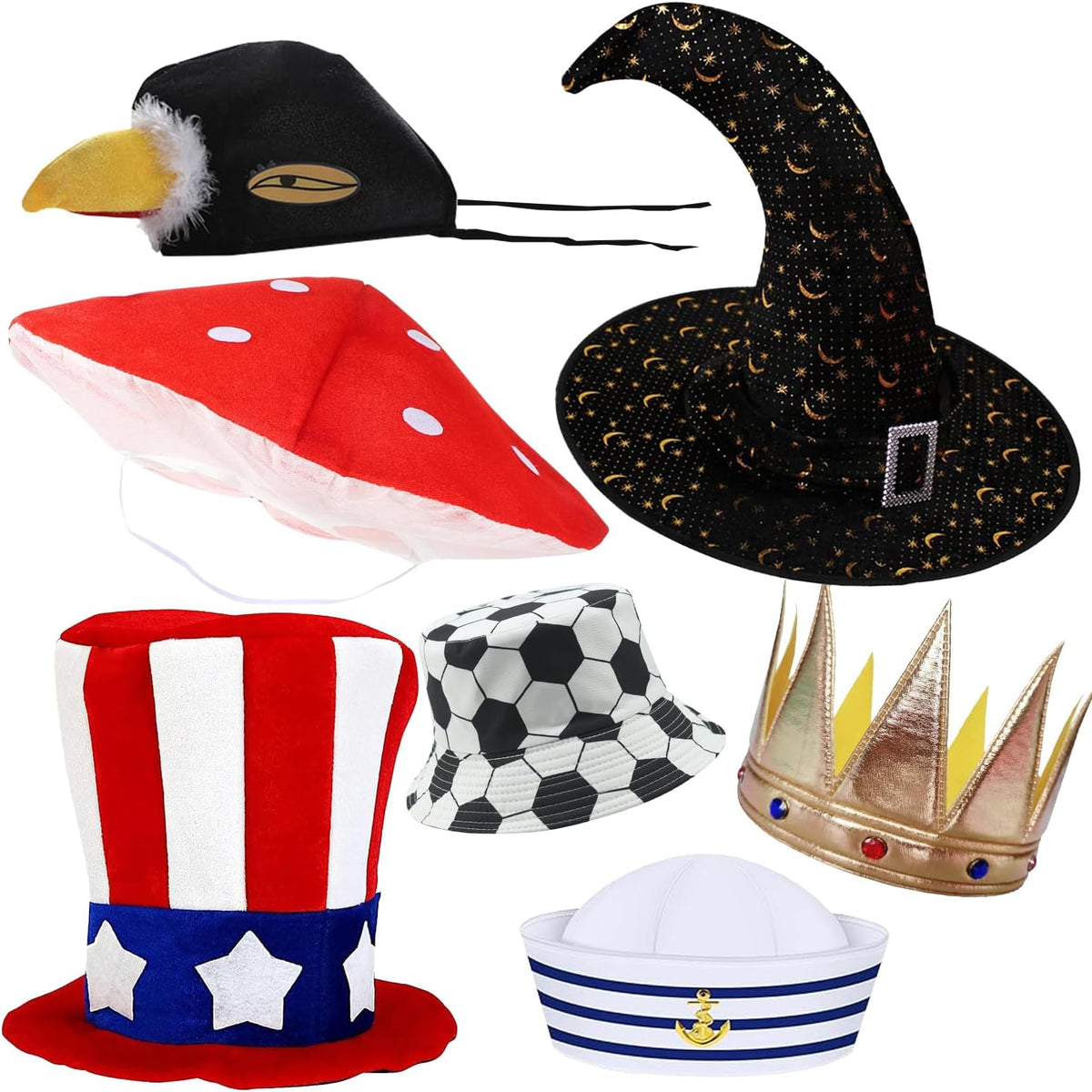 Bulk Premium Funny Hats, 24 Assorted Dress Up Costume Hat, Crazy Party Hats, Novelty Party Hats