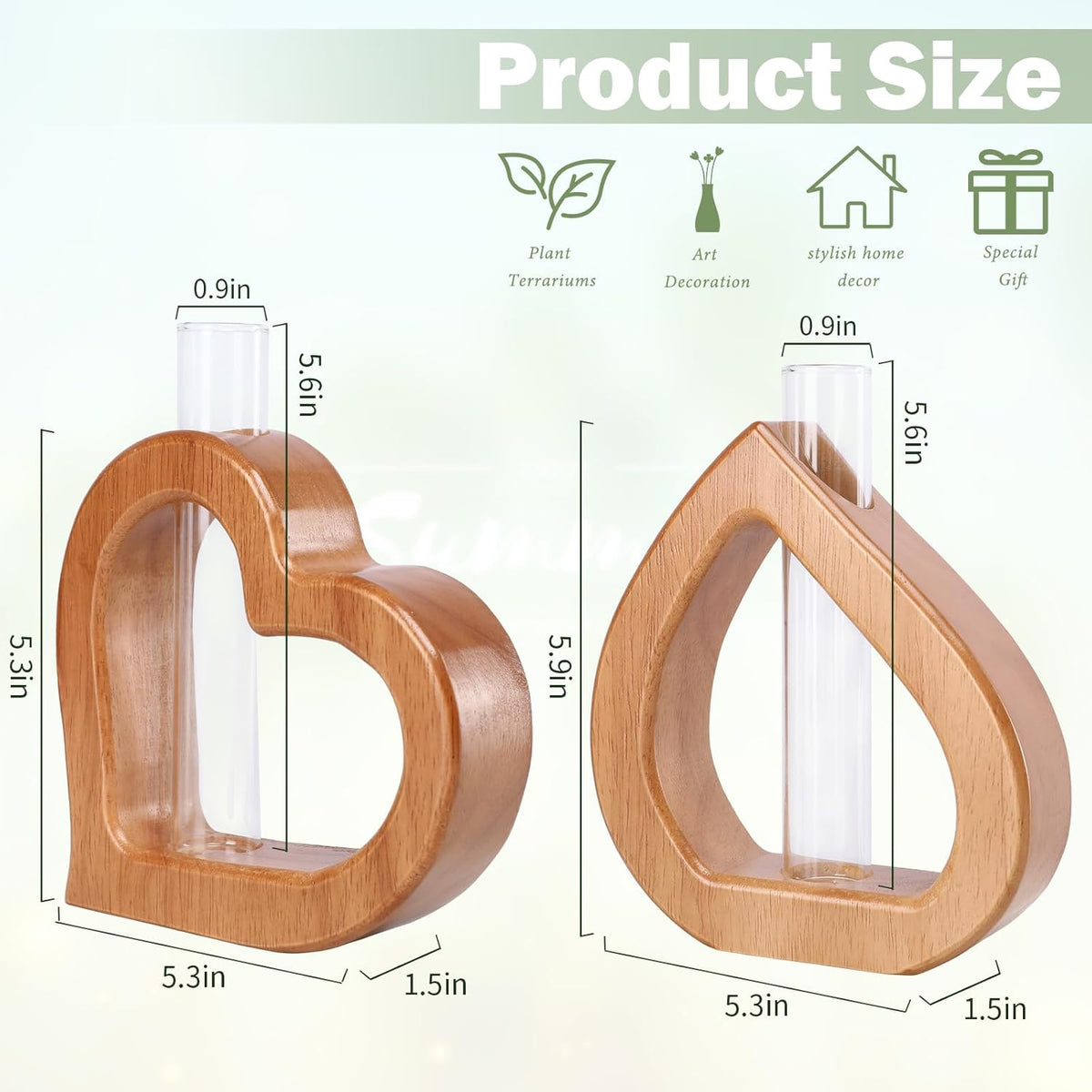 Plant Propagation Stations 2 PCS Wall Hanging Planters for Indoor Plants Glass Tubes Home