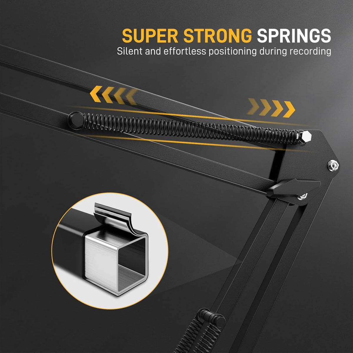MAONO Boom Arm Microphone Stand: Adjustable Metal Suspension Mic Boom Arm for Podcast Gaming