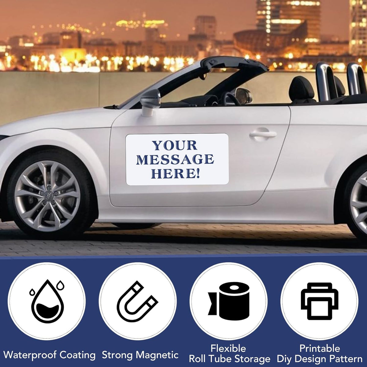 DIYMAG 4Pcs Blank Car Magnets,Door Magnet Rounded Corners Magnetic Set for Vehicle to Advertise