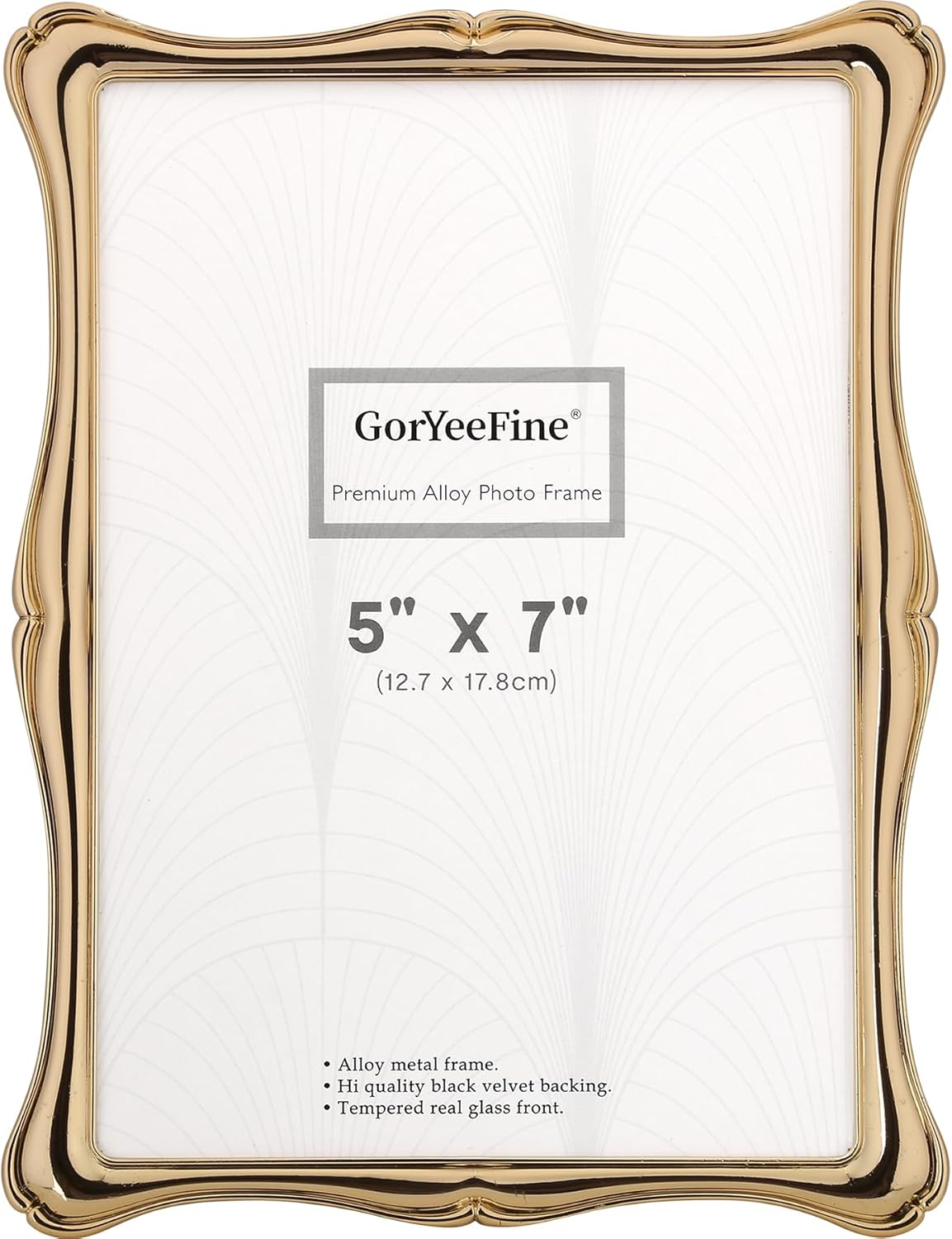 5 x 7'' Premium Alloy Gold Photo Frame - Luxury Display Hi End Décor Picture Frames 7 x 5'' with