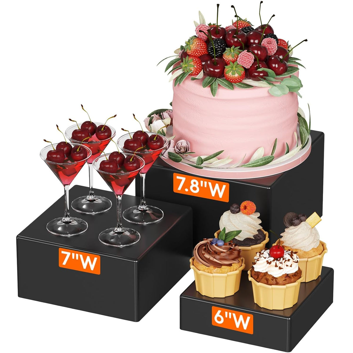 Lifewit Buffet Risers and Stands Up to 7.8", Food Risers for Buffet Table, Catering Dessert Cake