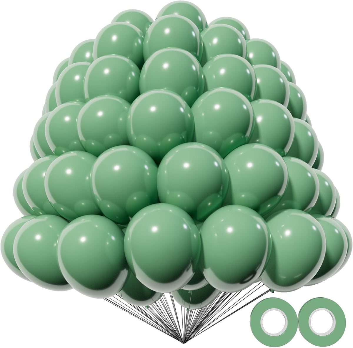 KAWKALSH 200pcs Sage Green Balloons 5 Inch, Small Mini Latex Balloons for Party Birthday Baby