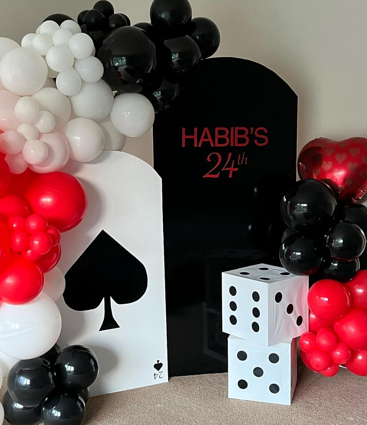 Red White Black Balloons Arch Kit, 124pcs Black White Red Confetti Balloons with 16ft Tape Strip &