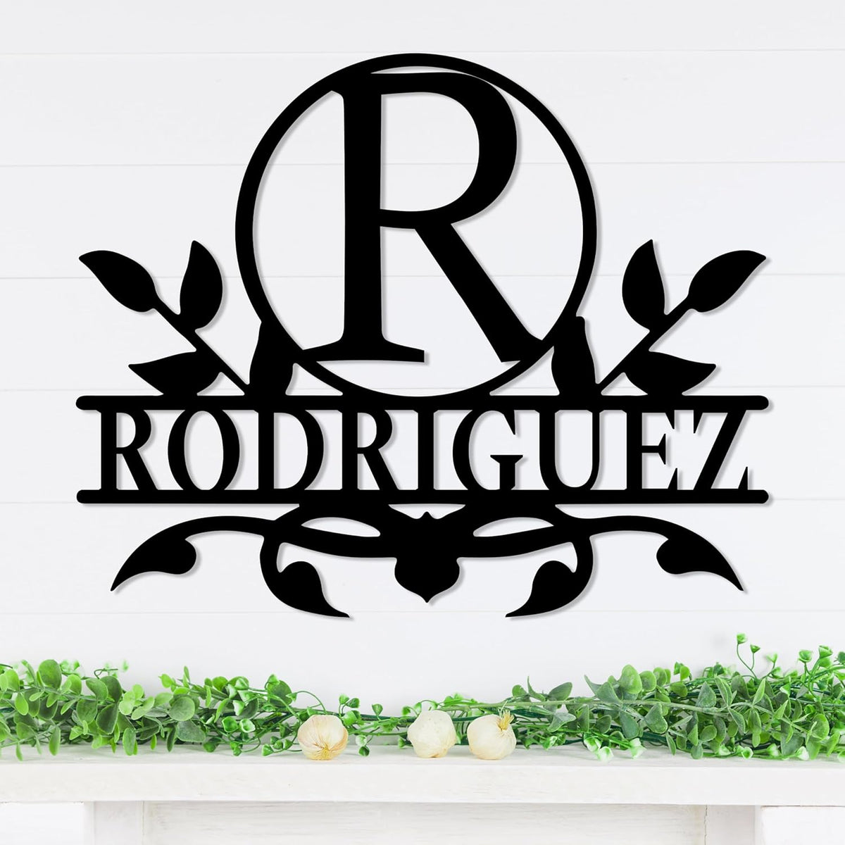 Personalized Metal Name Signs, Split Letter Monogram Wall Decor, Custom Last Name Sign, Family Name