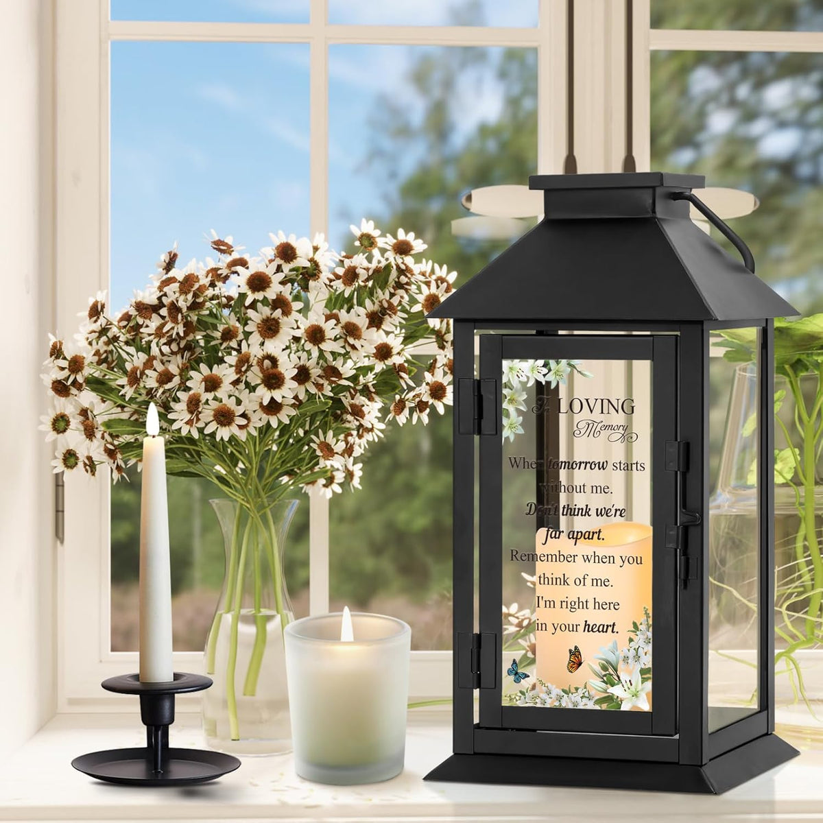 Memorial Lantern Bereavement Gifts in Memory of Loved One - Remembrance Sympathy Gifts for Loss of
