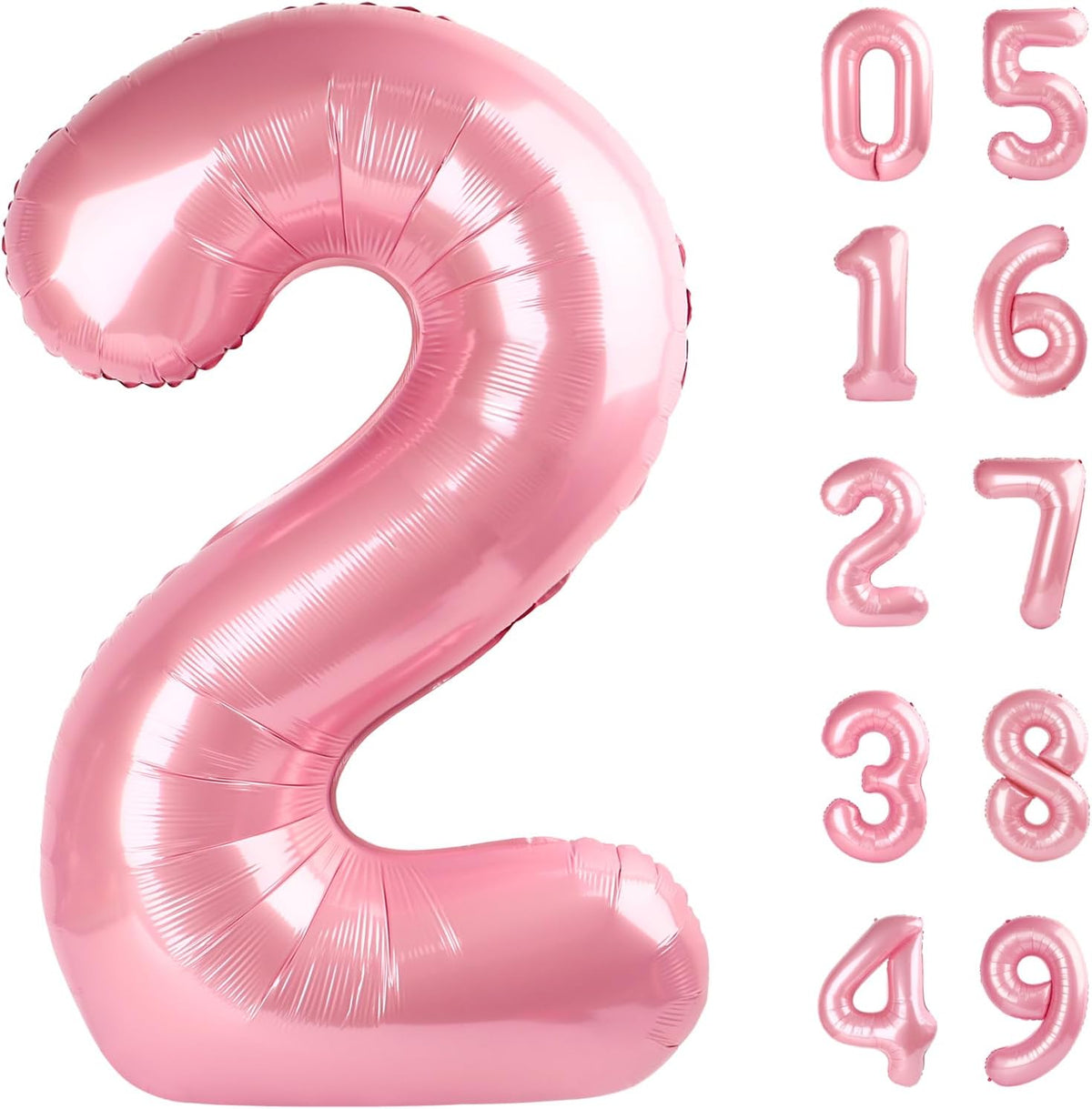40 Inch Big Pearlescent Pink Number 2 Balloon Birthday Decoration, Number 2 Helium Balloon 12 20 22