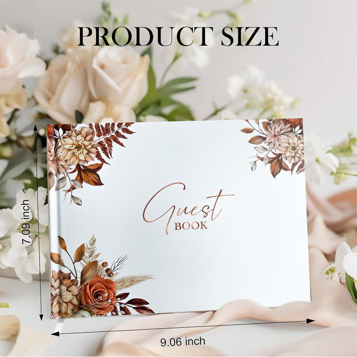 Mr&MrsGifts Elegant Wedding Guest Book Wedding Reception Hard Cover Guest Sign in Book for Wedding