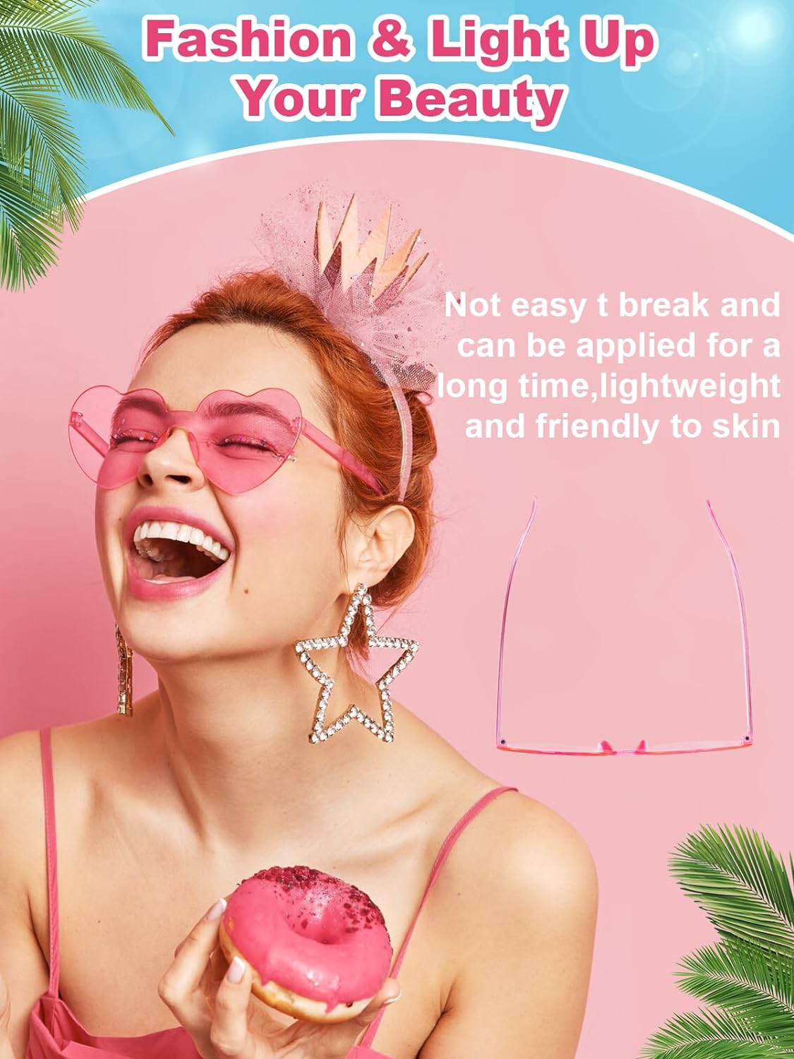 12 Pairs Heart Shaped Sunglasses for Women Colorful Glasses Fun Trendy Transparent Heart Sunglasses
