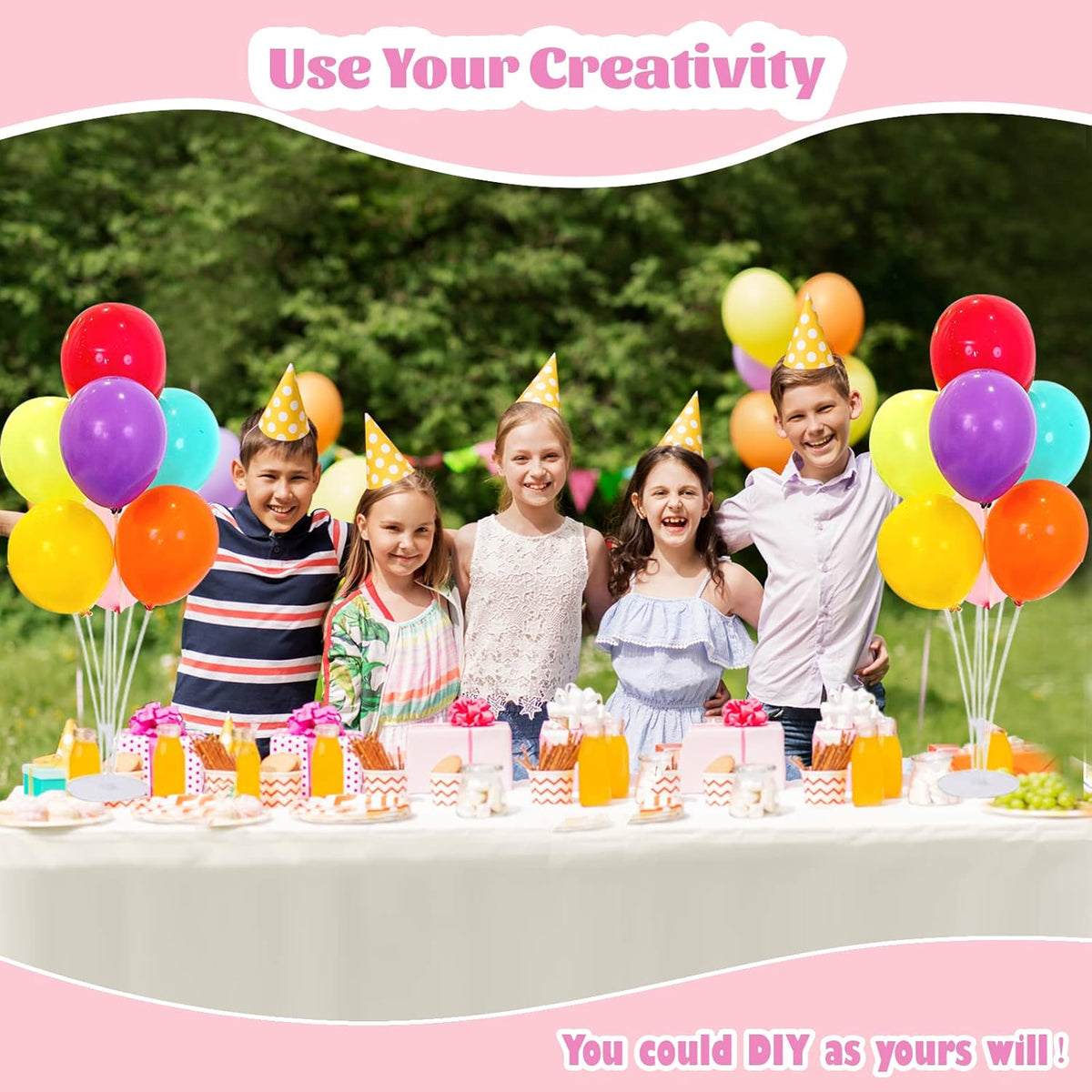 7 Sets Balloon Stands for Table Balloon Stand Kits Clear Table Balloon Centerpiece Stand Balloon