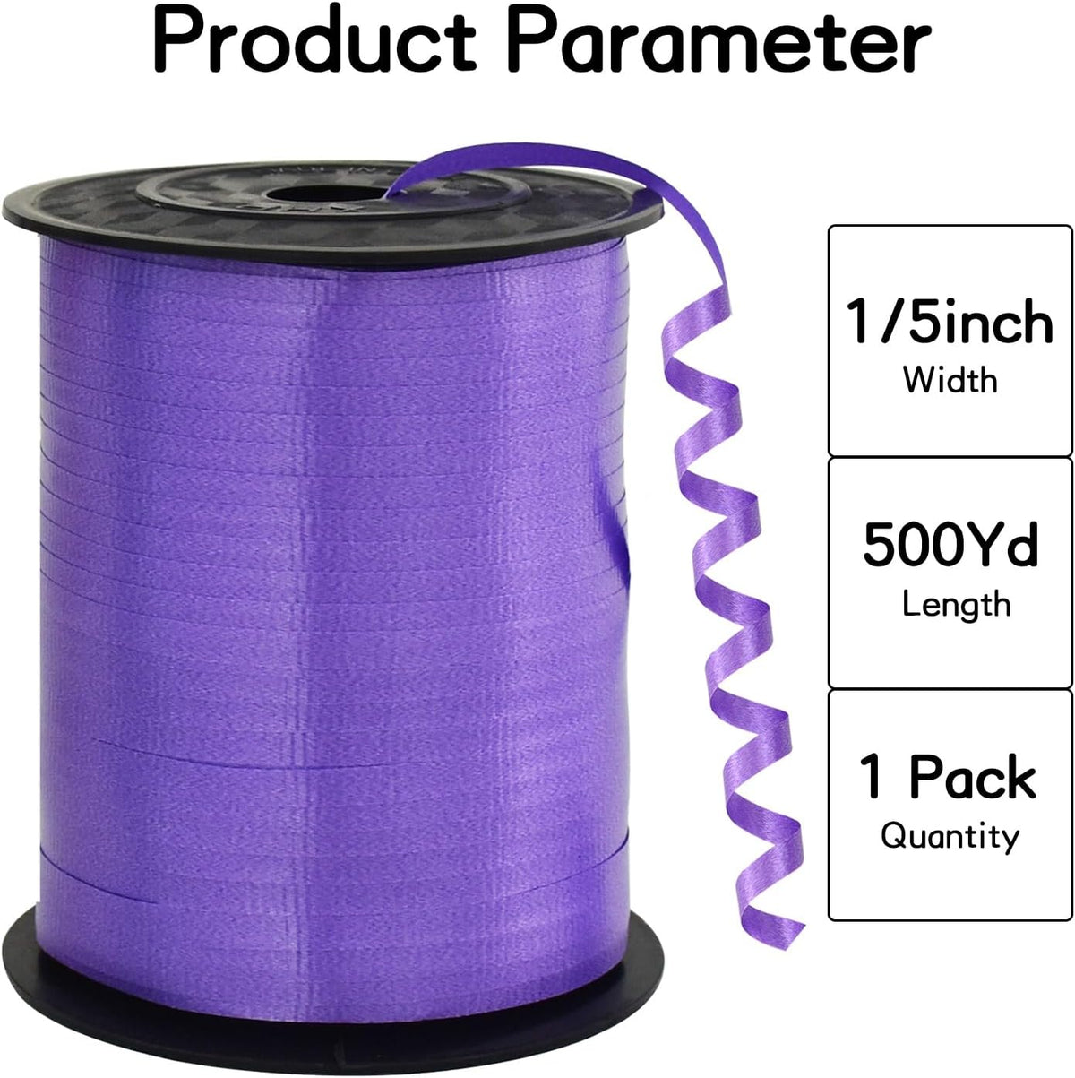 BEISHIDA 500 Yards Matte Purple Ribbon Curling Crimped Ribbon Balloon String Ribbons for Gift