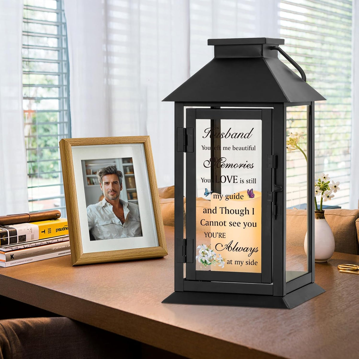 Memorial Gift for Loss of Husband Memorial Lantern for Loss of Husband Sympathy Gift Remembrance