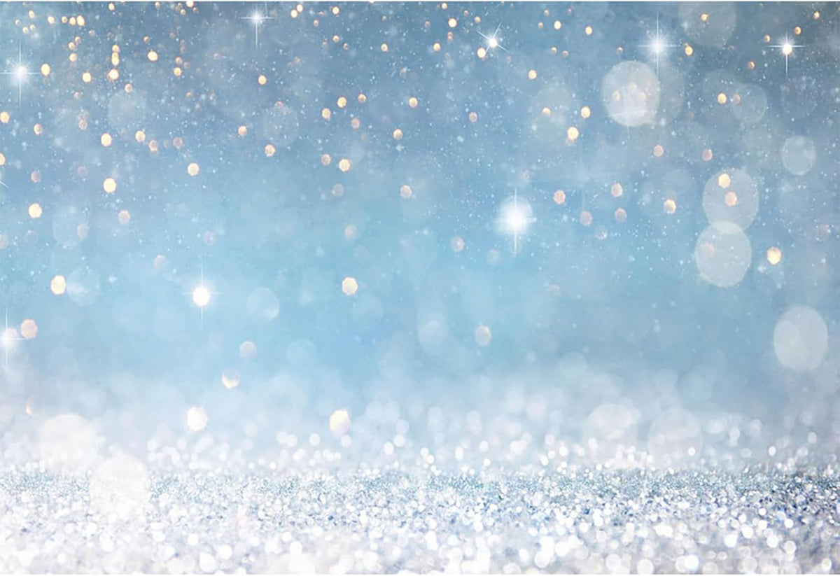 6x4ft Blue Bokeh (Not Glitter) Backdrops Birthday Party Abstract Golden Sparkling Spots Photography
