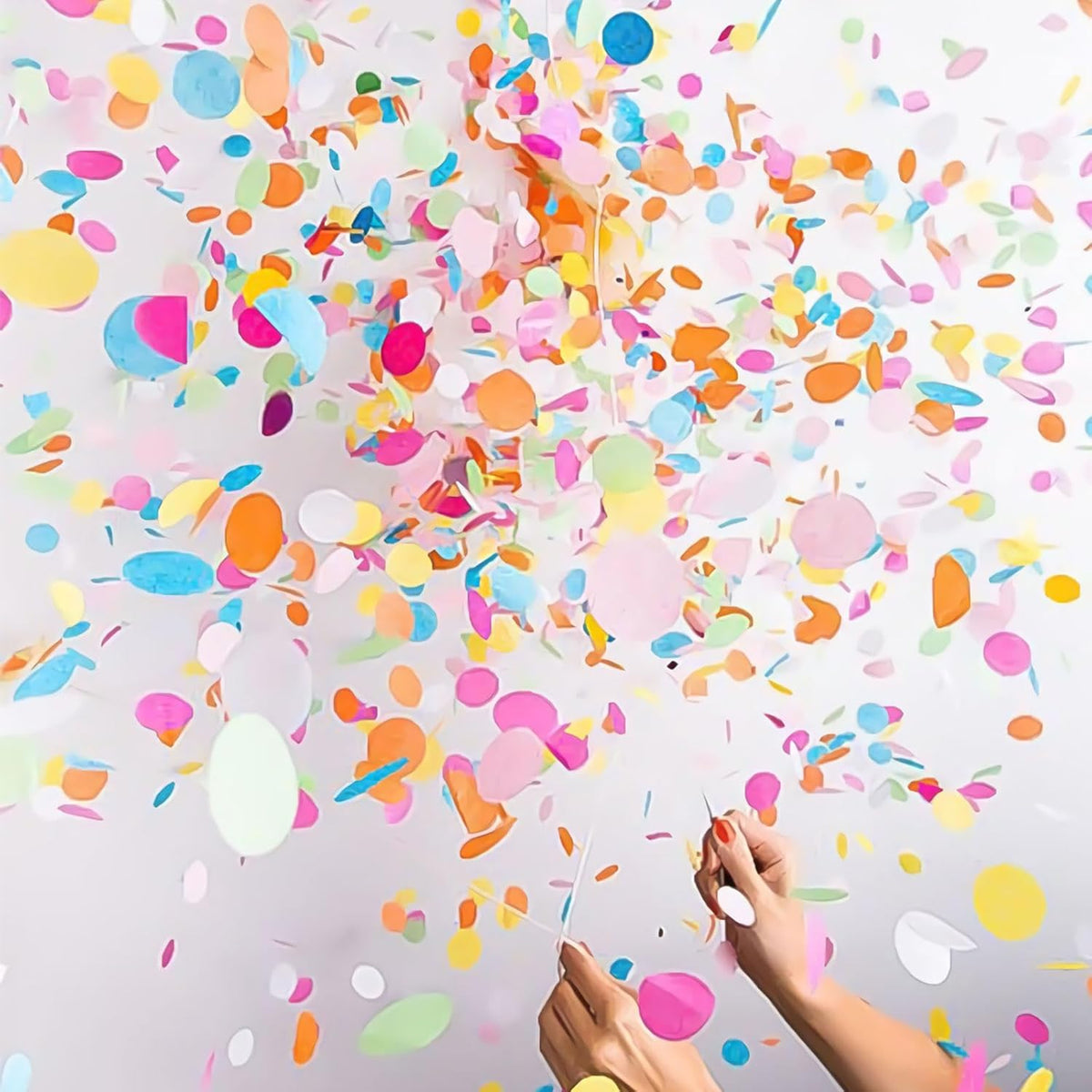 Rainbow Confetti Balloons, 25 Pcs 12 Inch Thickened Clear Latex Balloon with Confetti Inside for