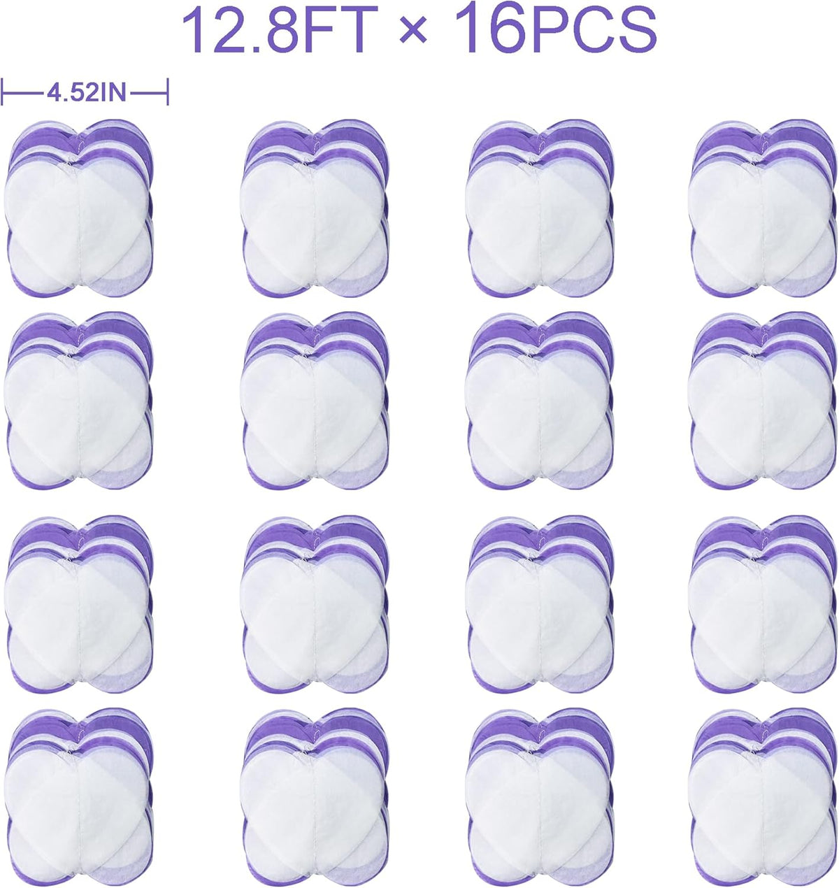 205Ft Lavender Party Decoration Ombre Purple White Heart Backdrop Streamer Tissue Paper Heart