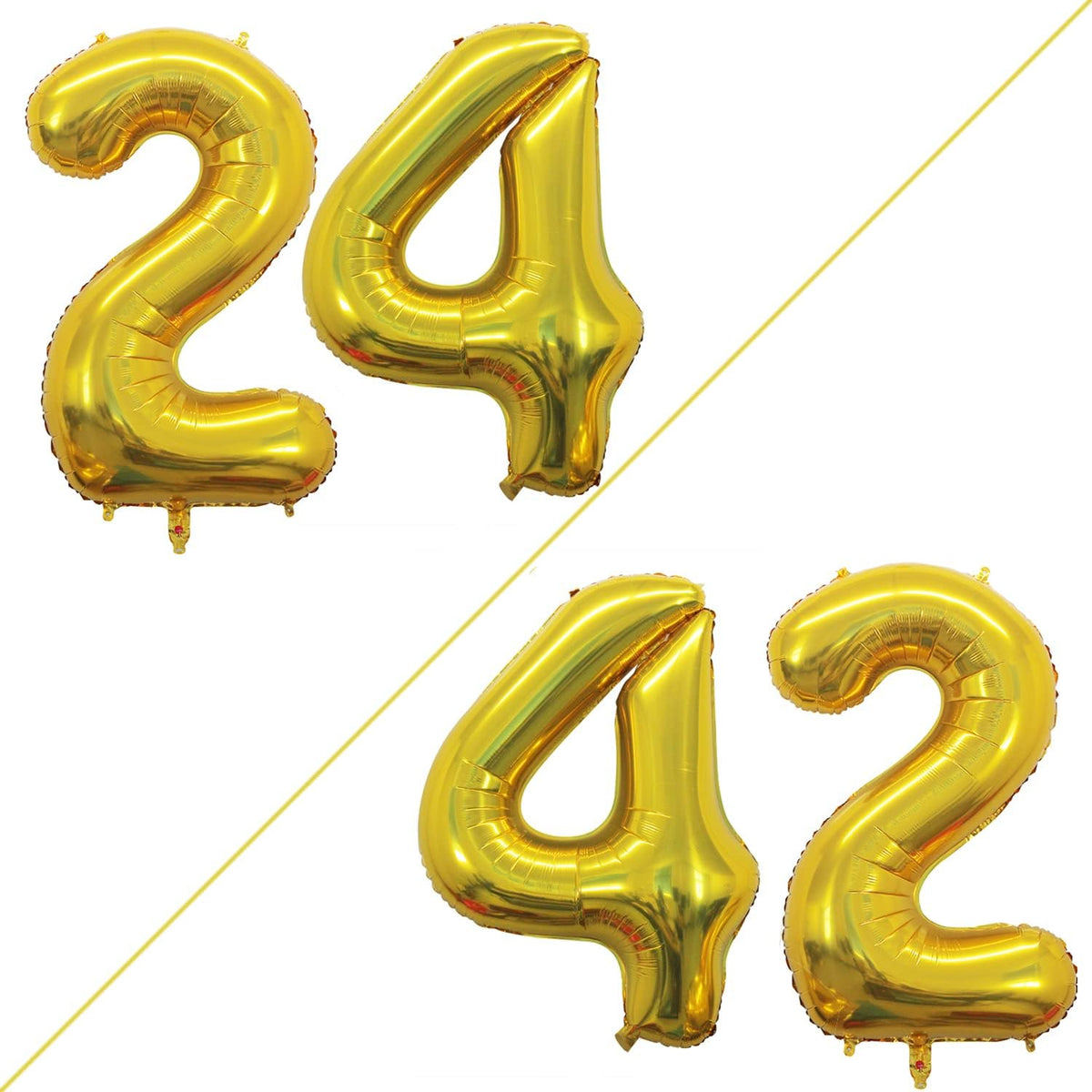 GOER Number 24 Balloons for 24th Birthday Party Decorations,42 Inch Jumbo Foil Helium 42 Balloons
