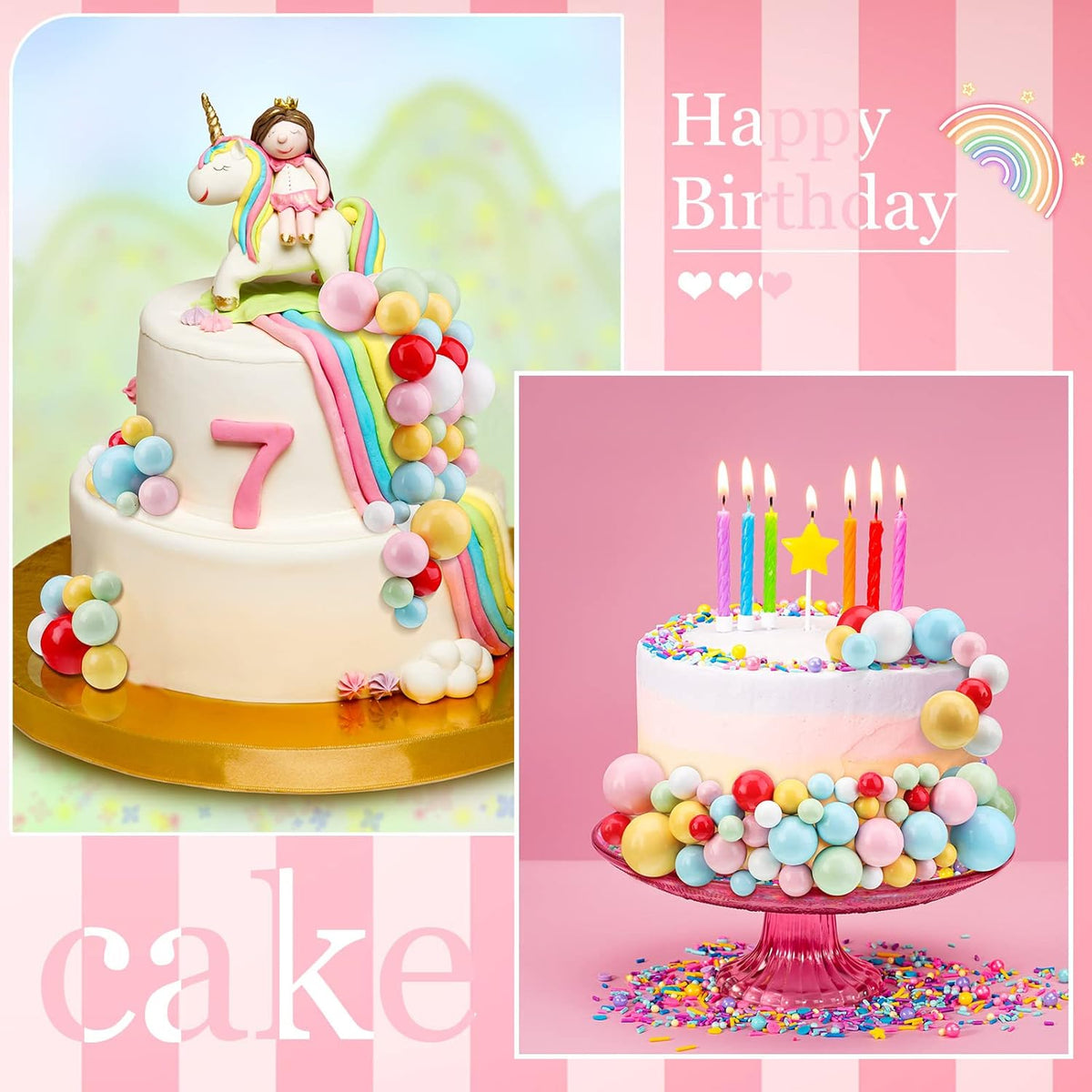 108 Pcs Balls Cake Topper DIY Cupcake Insert Foam Balloons for Cake Baking Wedding Anniversary