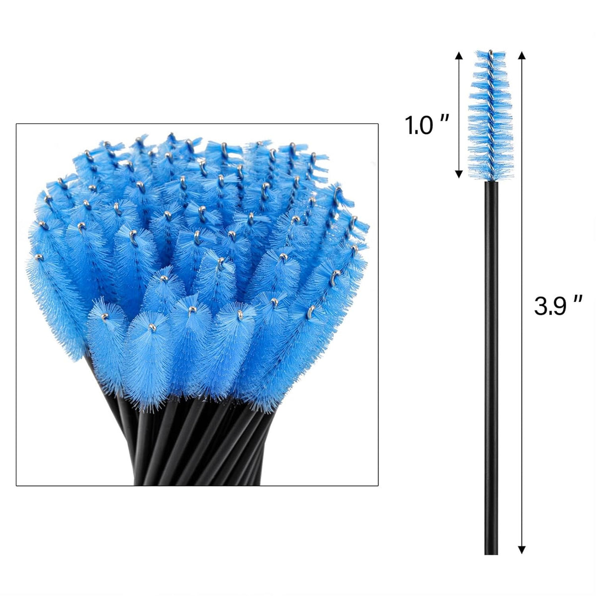 BTYMS 500 Pieces Disposable Mascara Wands Eyelash Brush Brow Brushes Applicators Lash Spoolies for