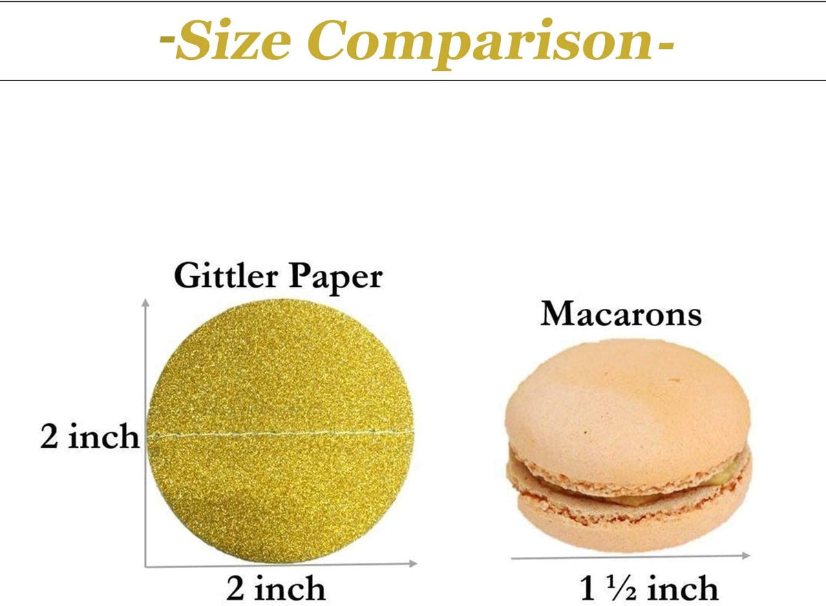 MerryNine Paper Garland 5 Pack, 65 Ft Glitter Paper Garland Circle Dots Hanging Decor, Banner for