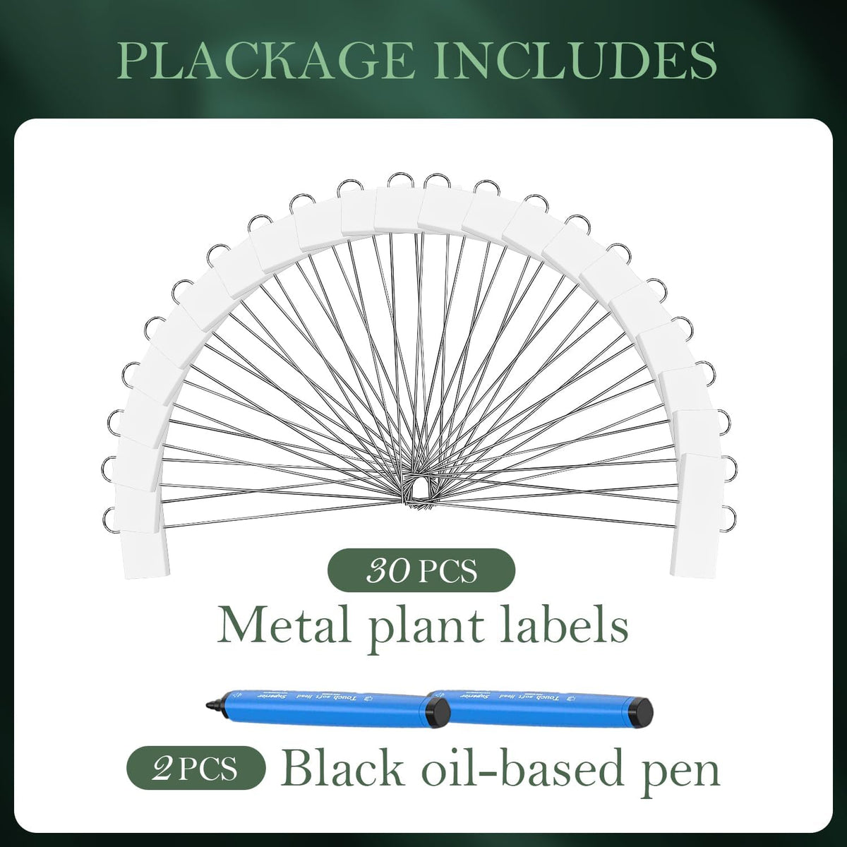 30 Pack Metal Plant Labels for Outdoor Garden Waterproof Plant Markers, Labels Garden Markers for