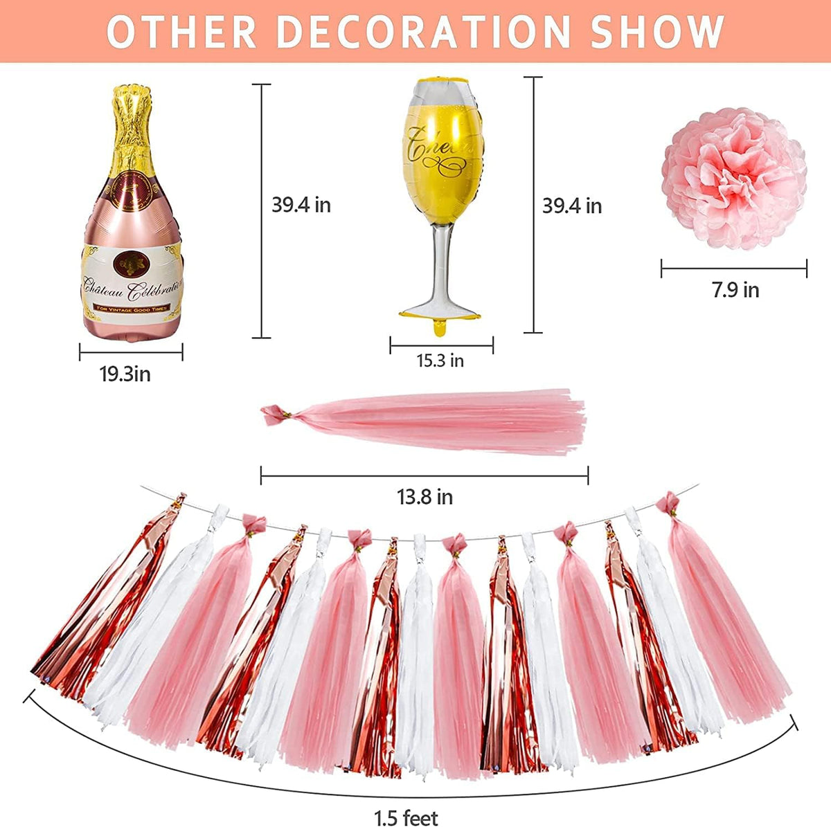 Rose Gold Bachelorette Party Decorations Bridal Shower Decoration Kit with Wifey for Lifey