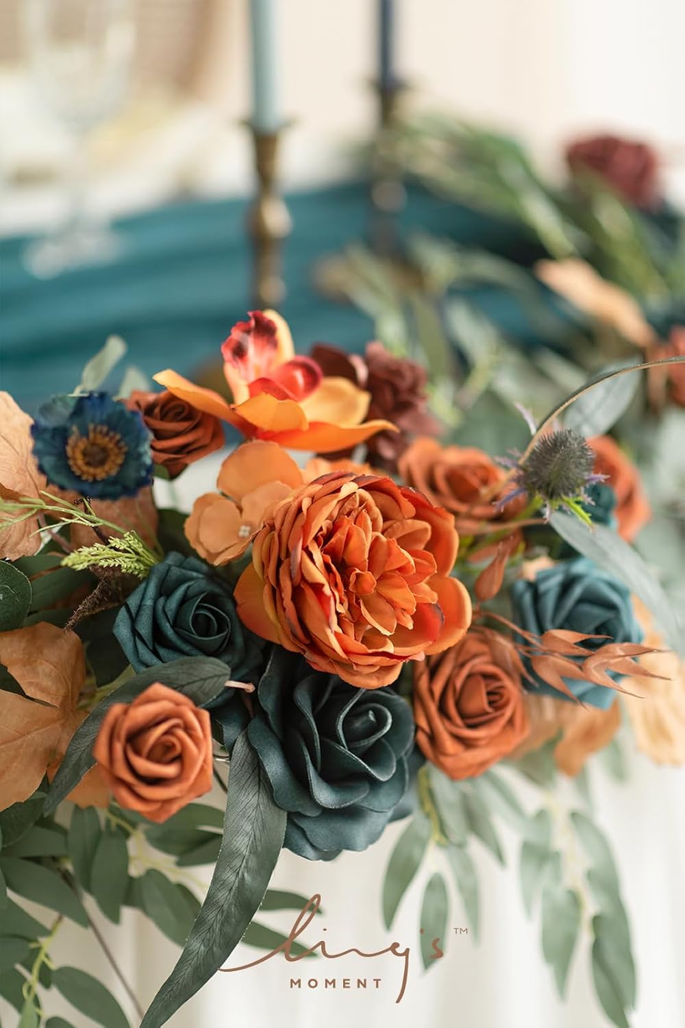 Ling's Moment Flower Garland - 6FT Eucalyptus & Rose - Sweetheart Table Decor for Wedding