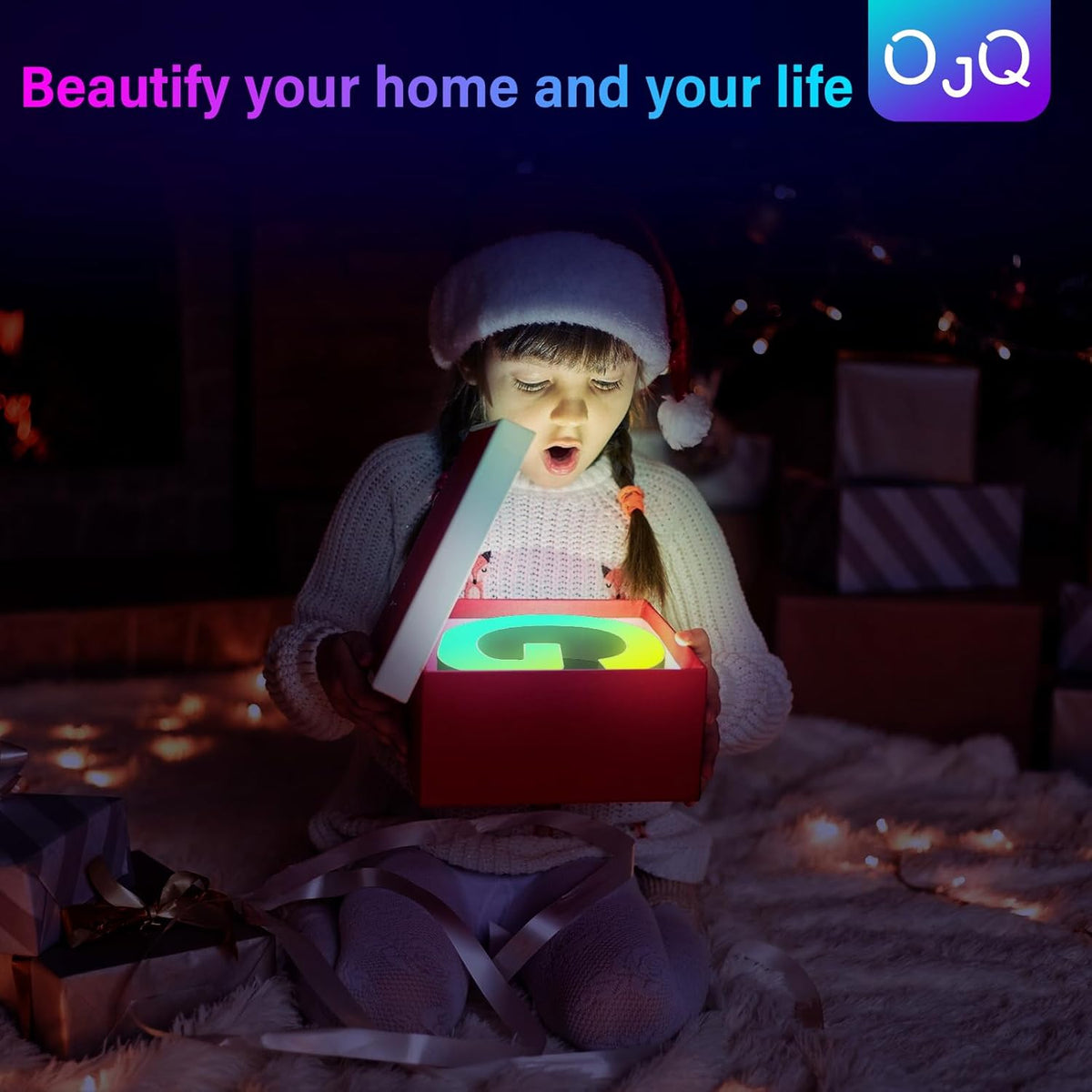 OJQ Light Up Letters LED Letter - Marquee Letters Room Decor Alphabet Letter Music Sync Color