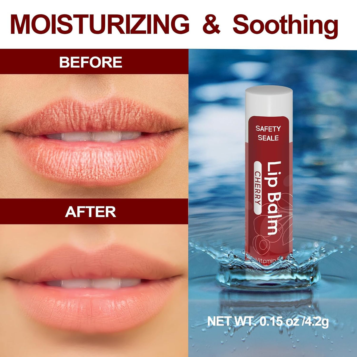 98 Pack Natural Lip Balm Bulk with Vitamin E and Coconut Oil - Moisturizing, Soothing, and