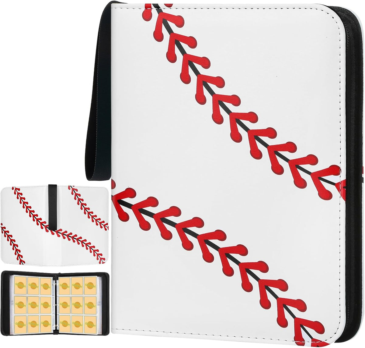 Baseball Card Binder - 9 Pocket, Premium PU Card Book, Card Holder Binder, Compatible with MTC