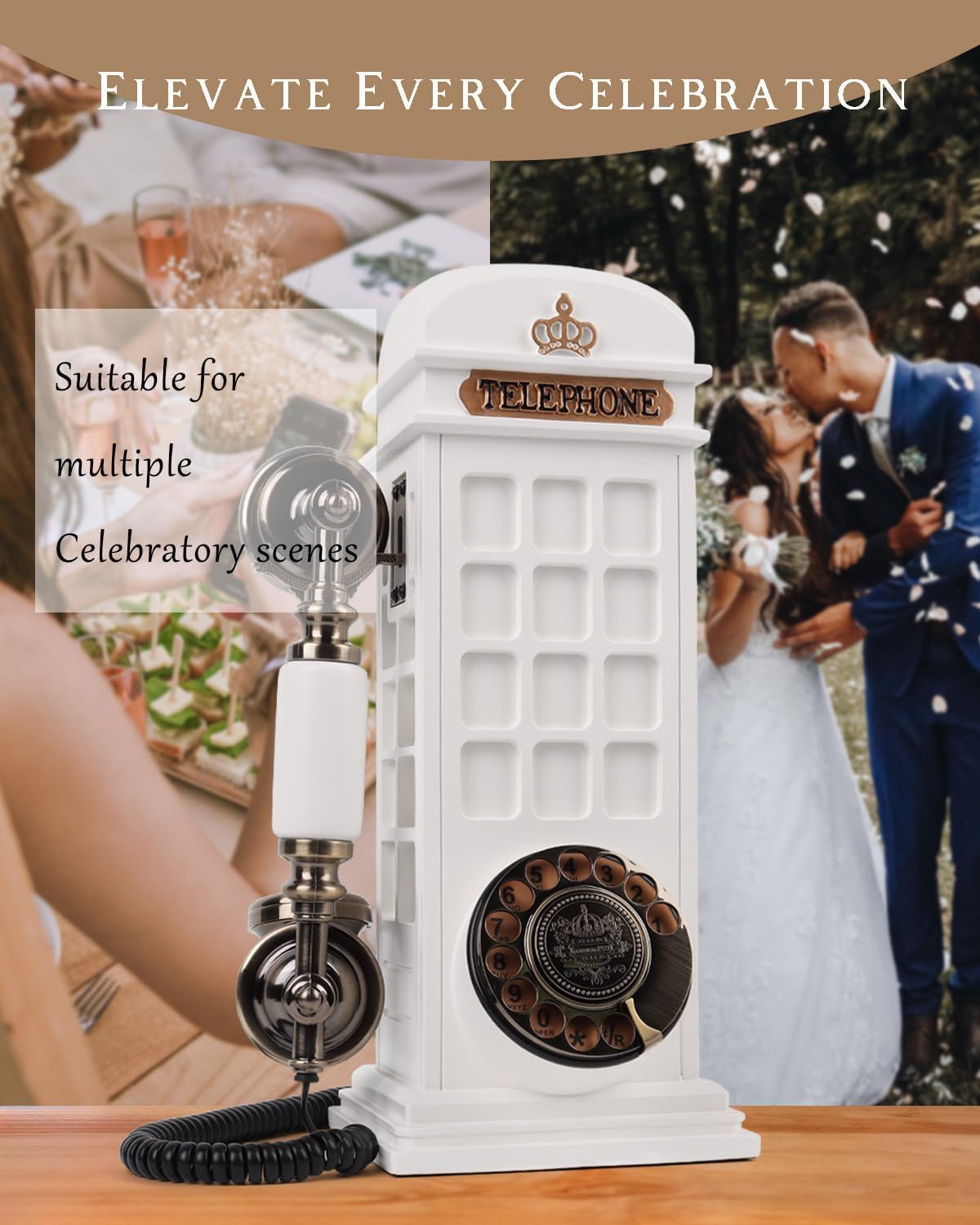 Audio Guest Book Wedding Phone, Record Customized Audio Message Guest Book for Wedding, Party and