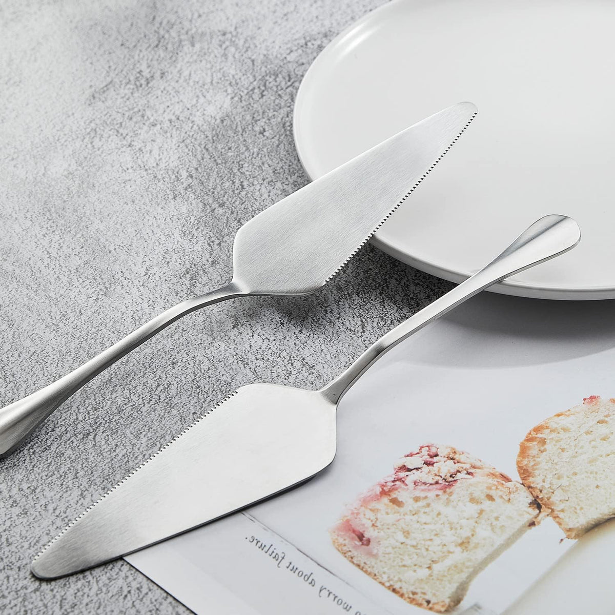 Pie Server Stainless Steel, HOFTEN Cake Pie Pastry Server Set of 5, Professional Dessert Server For