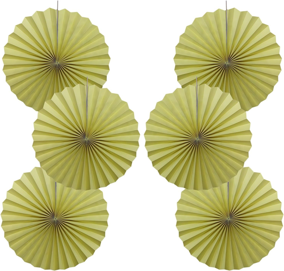 BARTHEW Yellow Hanging Paper Fans,Yellow Accessories Paper Decorations for Party,Color Party