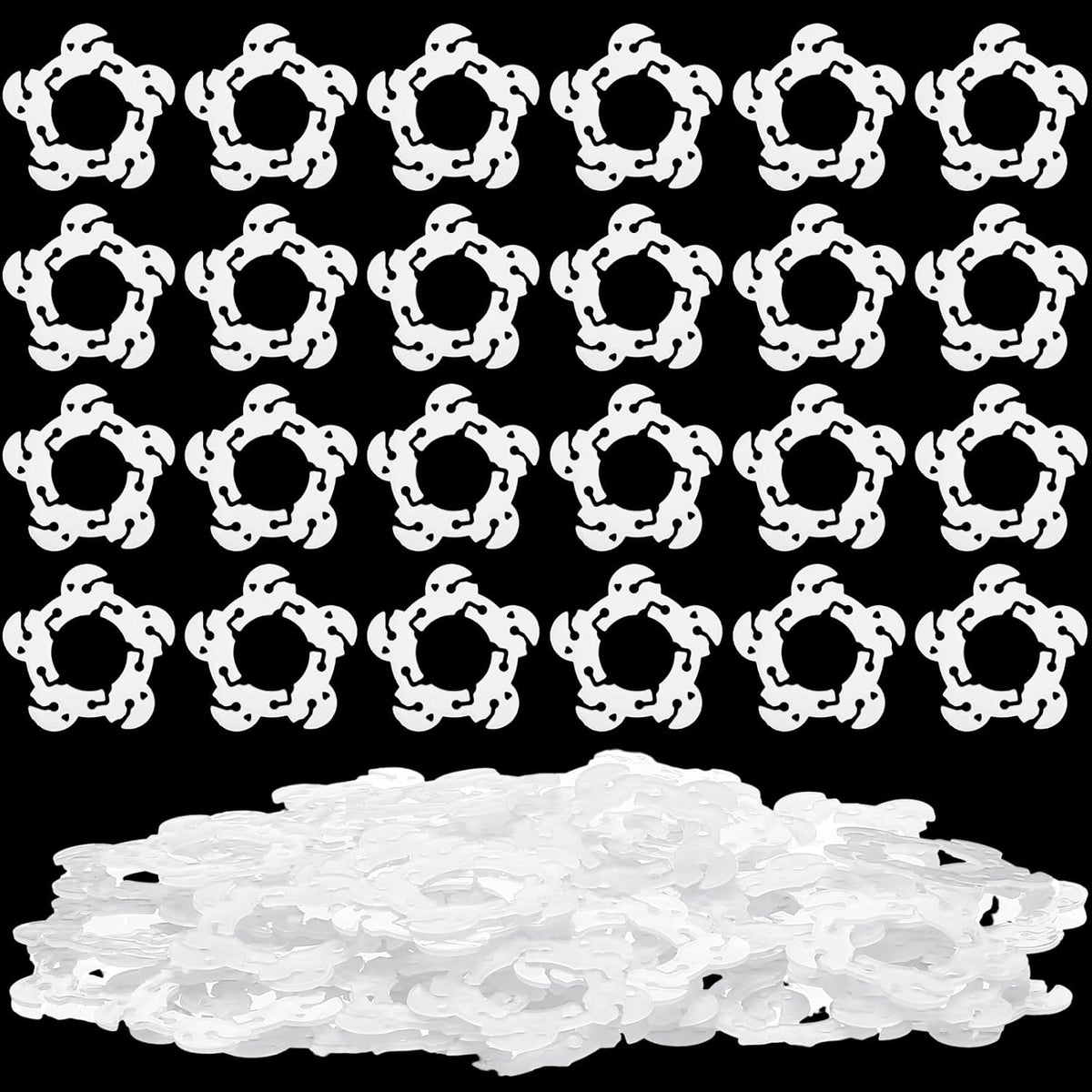 Syhood 200 Pcs Balloon Clips for Balloon Arch Flower Shaped White Bracket Buckle Connectors Clip