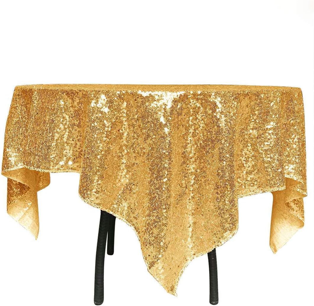ShinyBeauty Sequin Tablecloth-Gold Sequin Table Overlay and Sequin Tablecloth/Linen for