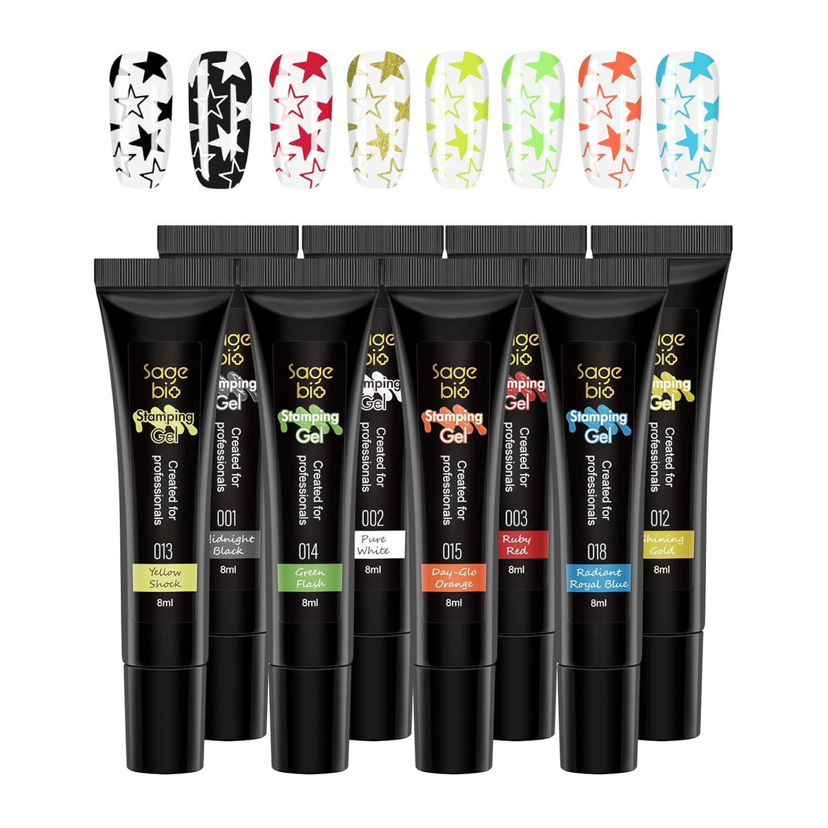 8 Colors Nail Stamping Polish Gels for Nail Stamp Print Polish Stamper DIY Nail Art Stamping