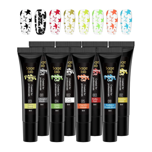 8 Colors Nail Stamping Polish Gels for Nail Stamp Print Polish Stamper DIY Nail Art Stamping