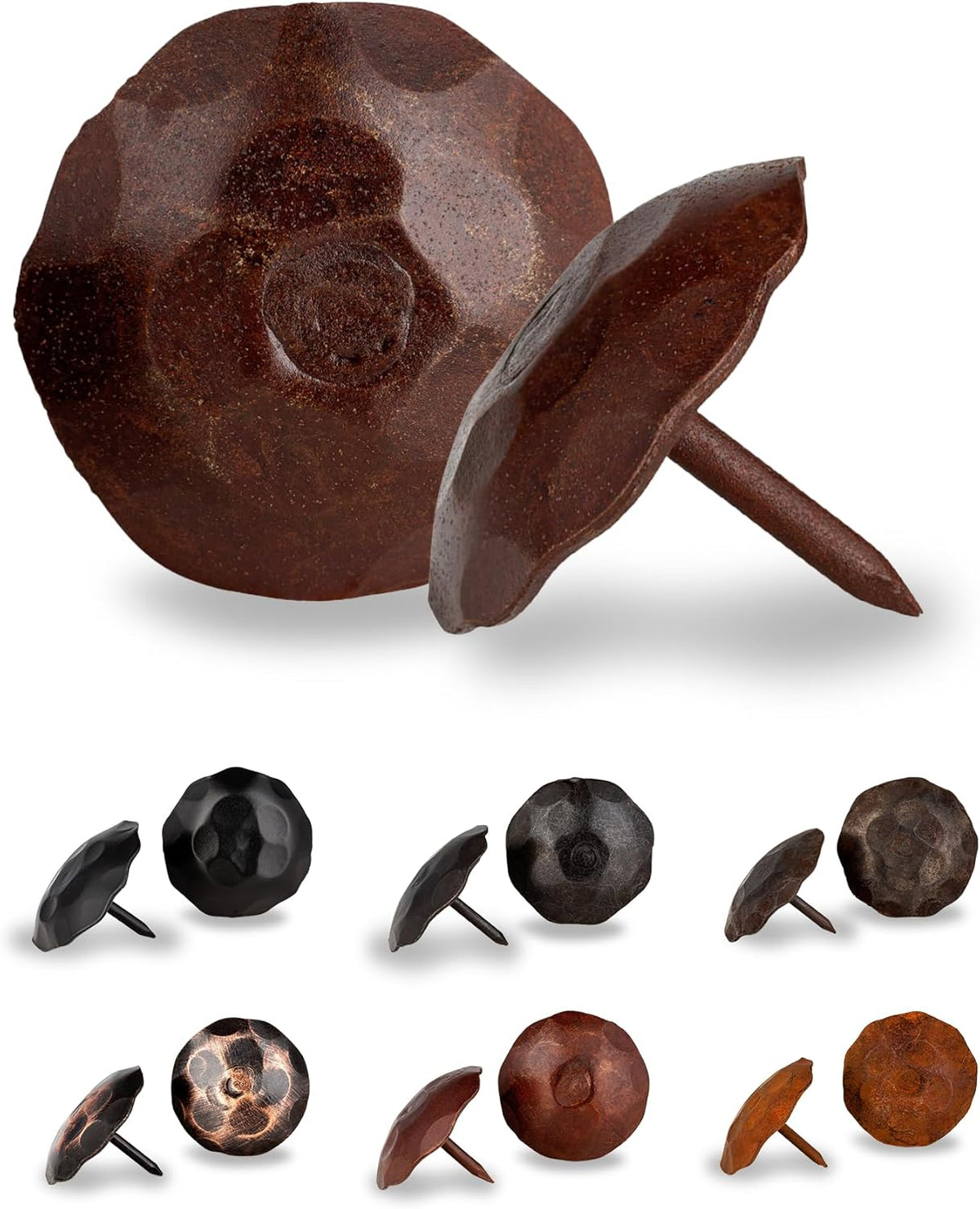 50 Pack 1.25" Round Head Iron Clavos Decorative Nails – Sealed Rusted – Handmade Rustic Round