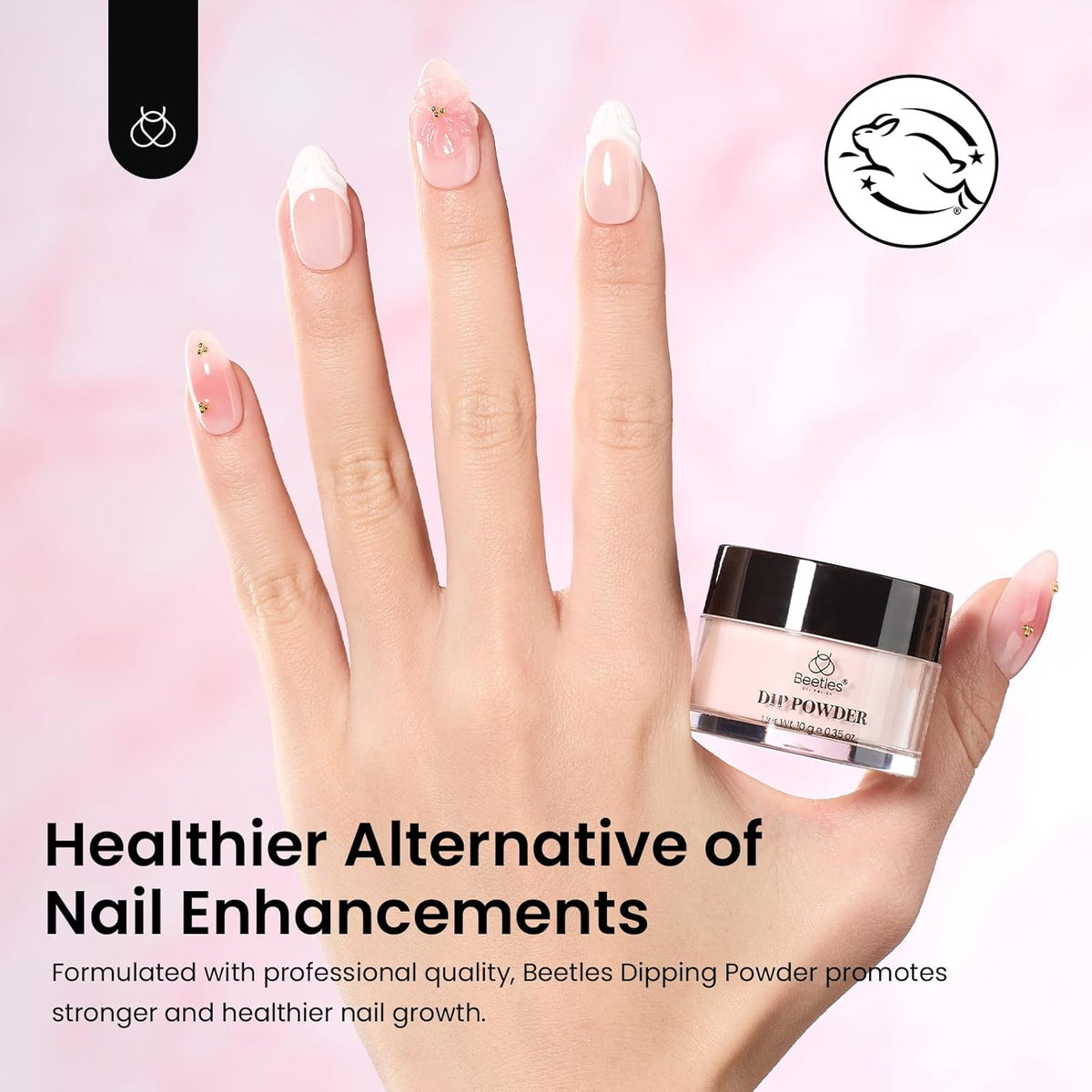 Beetles Pink Nude Dip Powder Nail Kit, 20 Colors Neutral Jelly Pink Sheer Glitter White Dip Nails