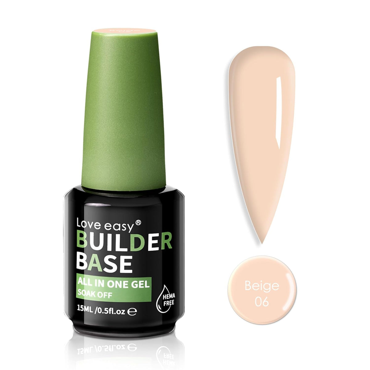 Salon-Grade Beige Builder Gel - Hypoallergenic Strong Base Coat | Long-Lasting Adhesion (30+ Days)
